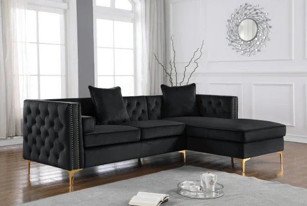 BQF 2 Piece Velvet Sectional W/ Storage Compartment S313