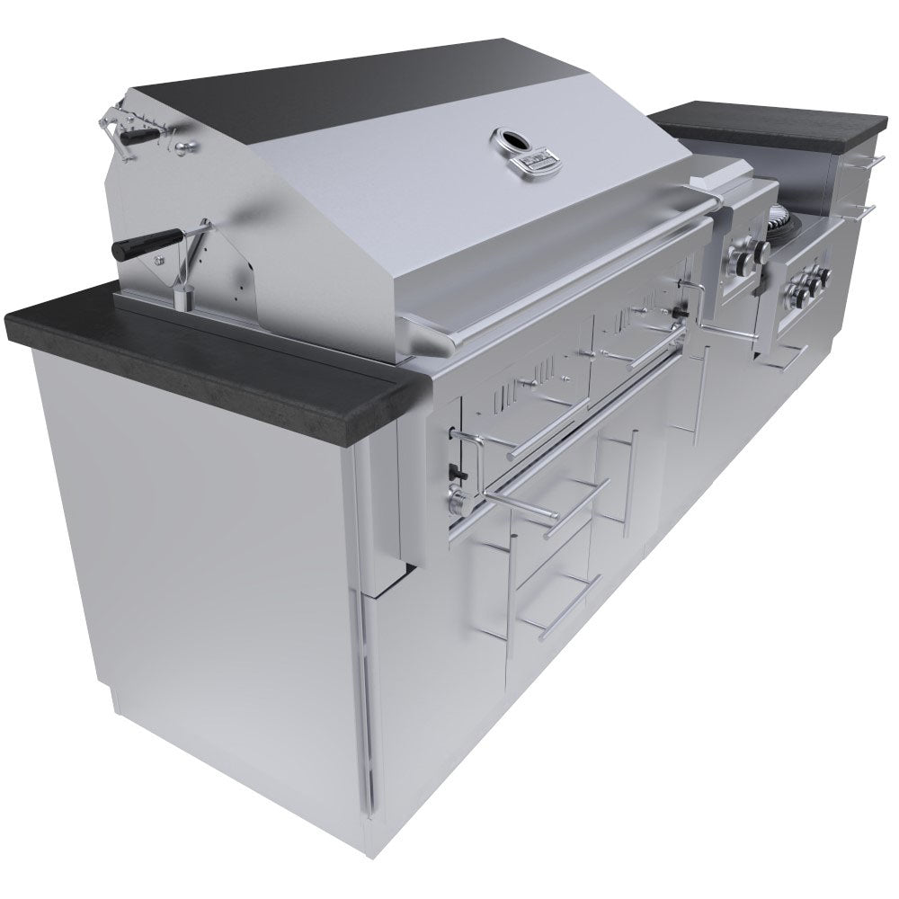 Sunstone Metal DALLAS 9'-11" Hybrid Burning Grill & Power Burner Island Package SCPDALLAS