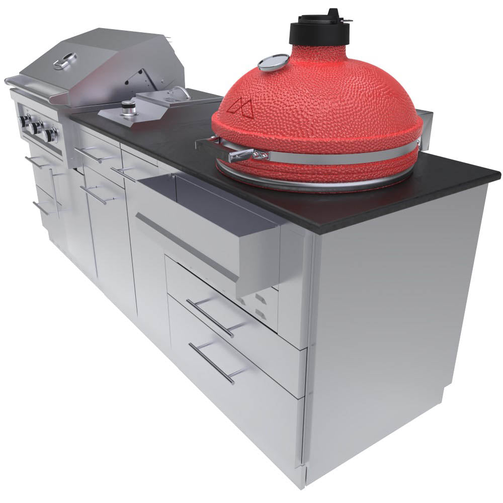 Sunstone Kamado 8 Foot Cabinet Island Package SAC30KBDC