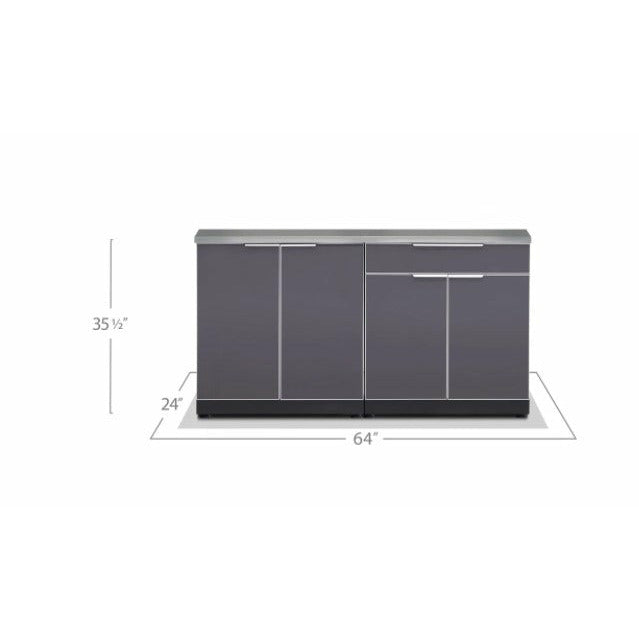 New Age Outdoor Kitchen Aluminum 2 Piece Cabinet Set