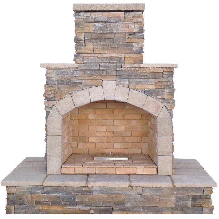 Cal Flame Steel Propane/Natural Gas Outdoor Fireplace