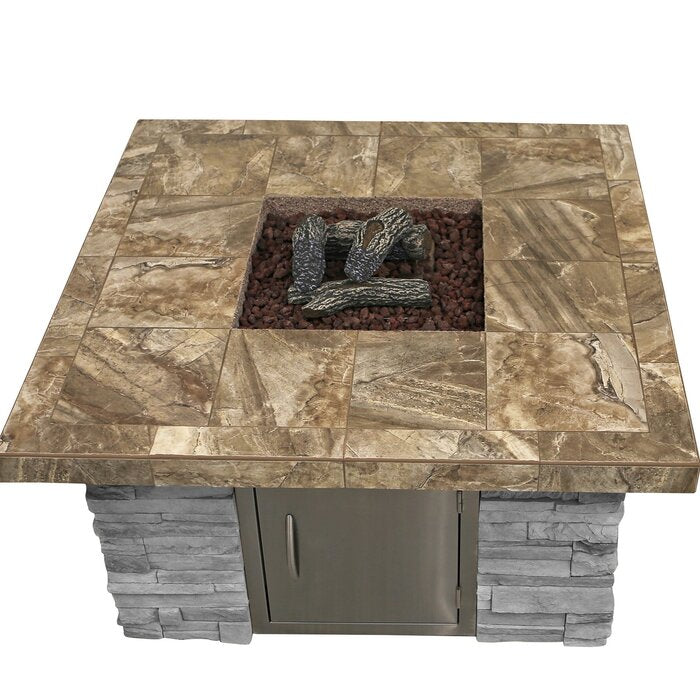 Cal Flame Tile Rectangle Steel Propane Fire Pit Table