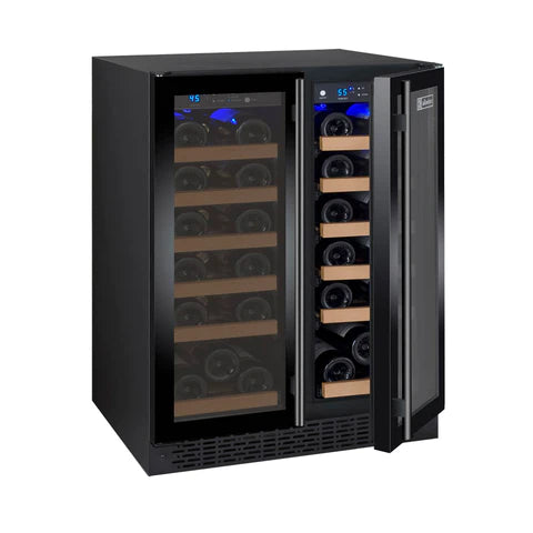 Allavino 24" Wide FlexCount II Tru-Vino 36 Bottle Dual Zone Black Wine Refrigerator