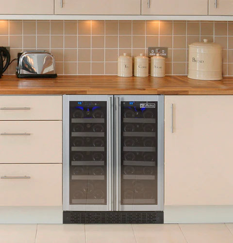 Allavino 24" Wide FlexCount II Tru-Vino 36 Bottle Dual Zone Stainless Steel Wine Refrigerator