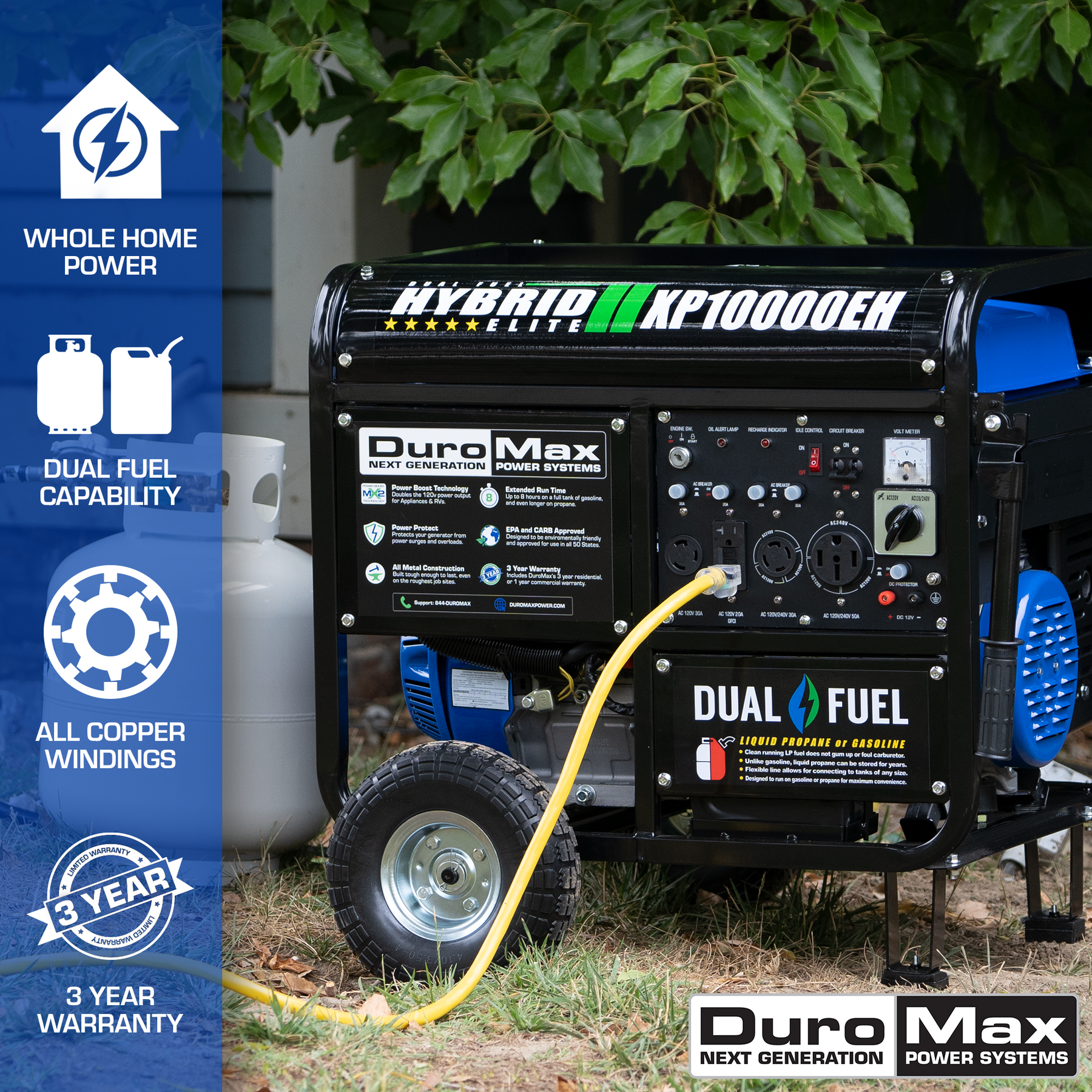 DuroMax 10,000 Watt Dual Fuel Portable Generator XP10000EH