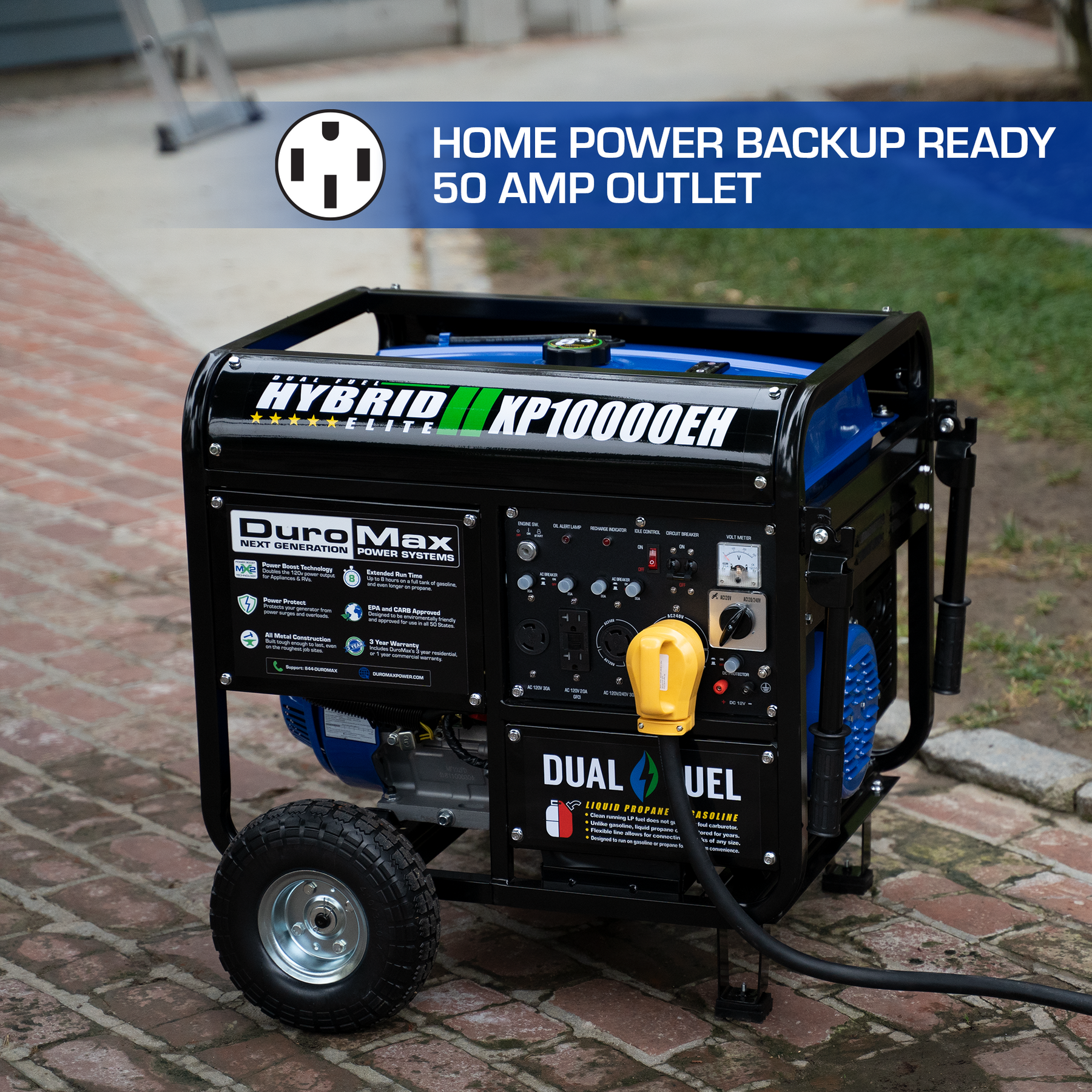 DuroMax 10,000 Watt Dual Fuel Portable Generator XP10000EH