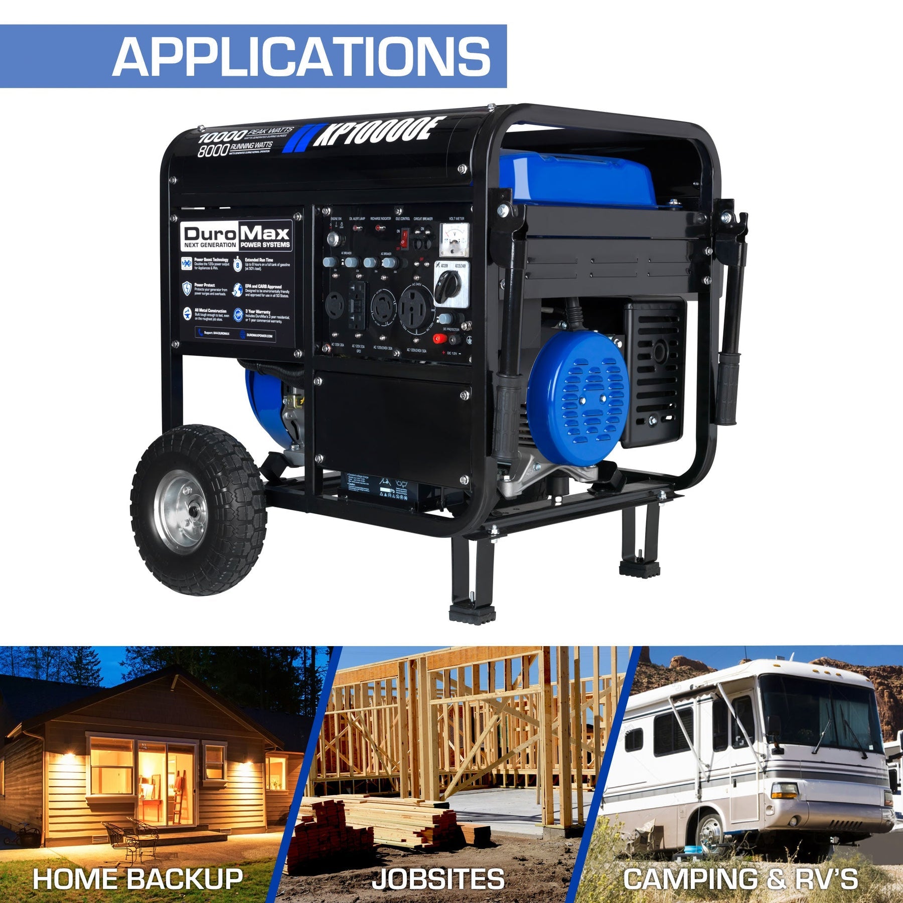 DuroMax 10,000 Watt Gasoline Portable Generator XP10000E