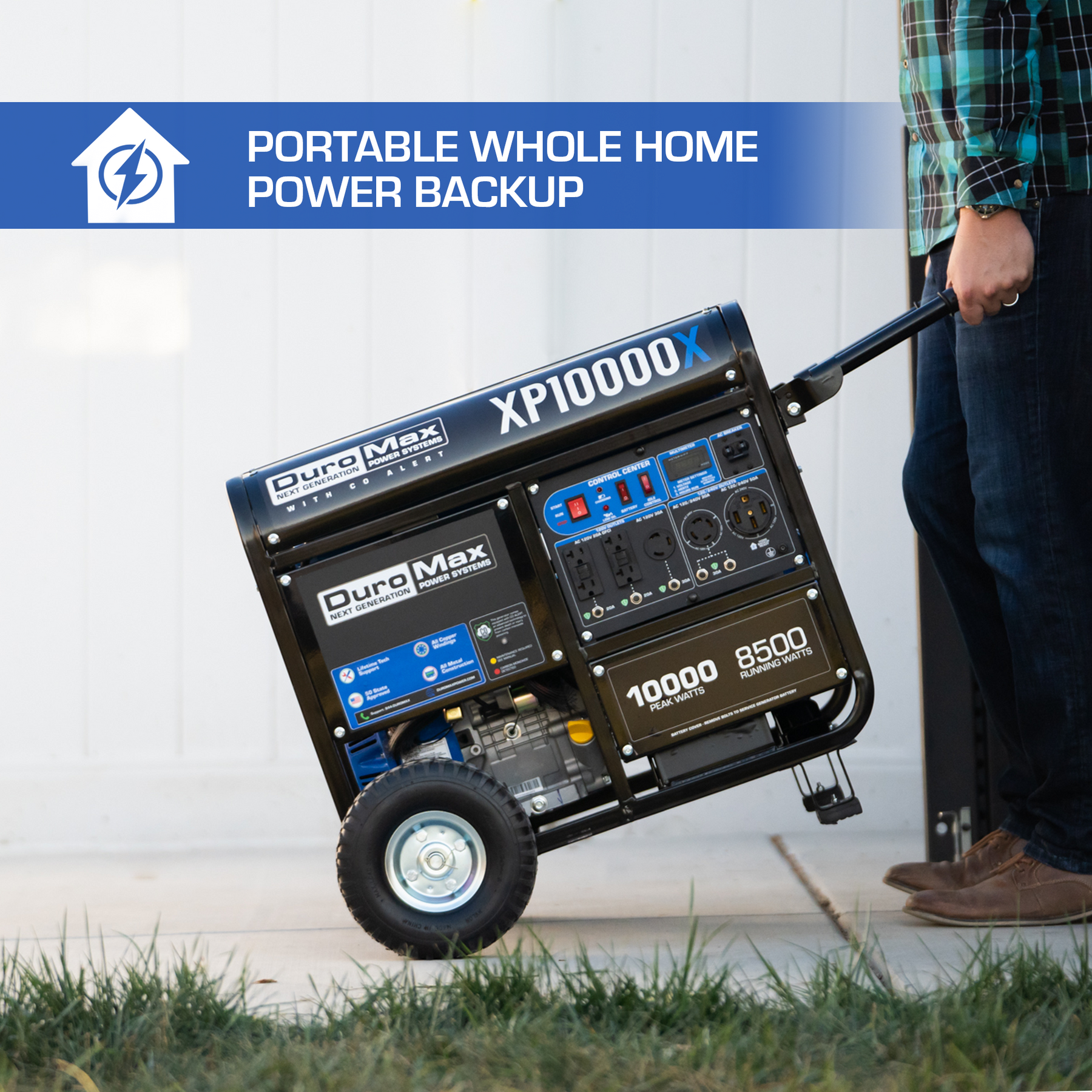 DuroMax 10,000 Watt Gasoline Portable Generator w/ CO Alert XP10000X