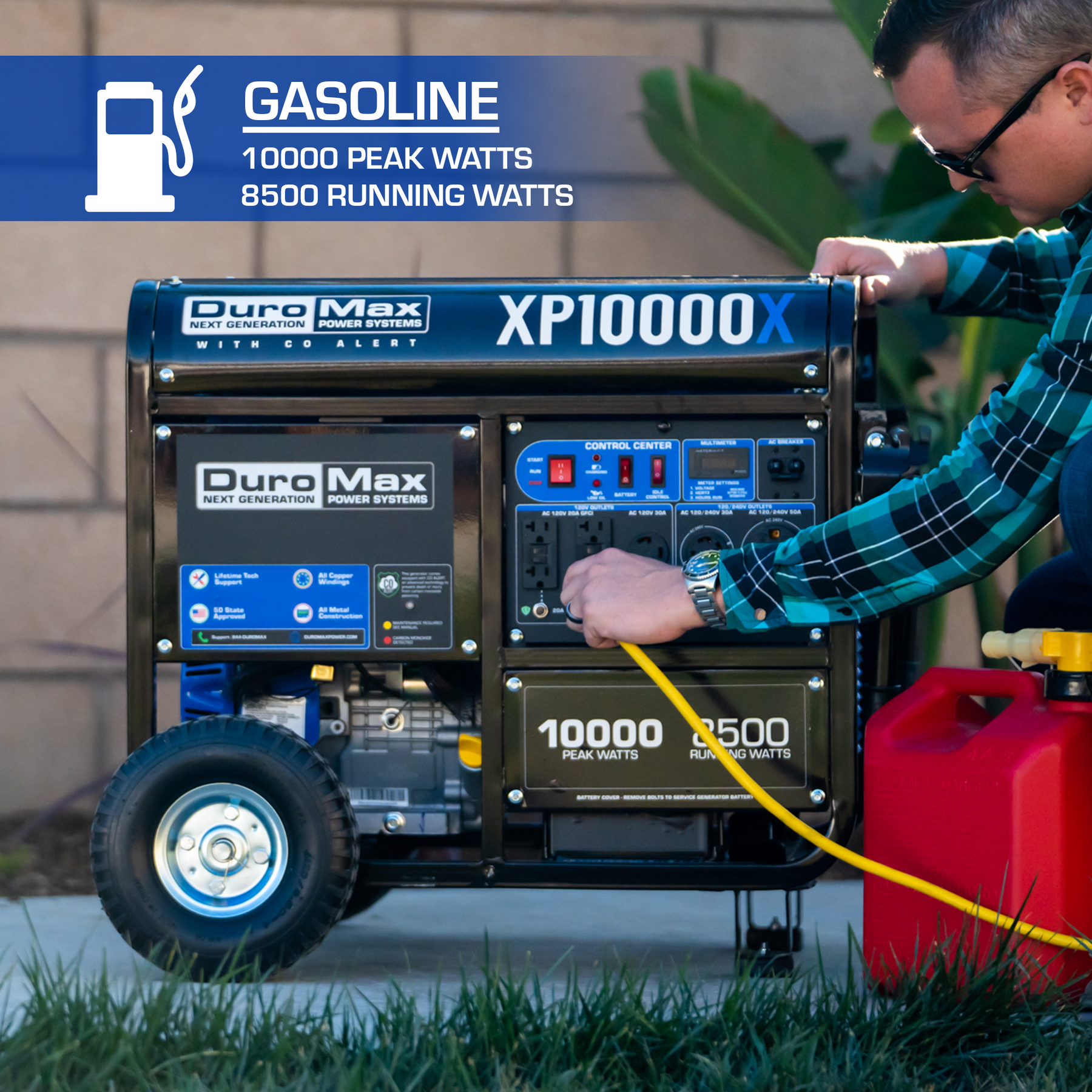 DuroMax 10,000 Watt Gasoline Portable Generator w/ CO Alert XP10000X