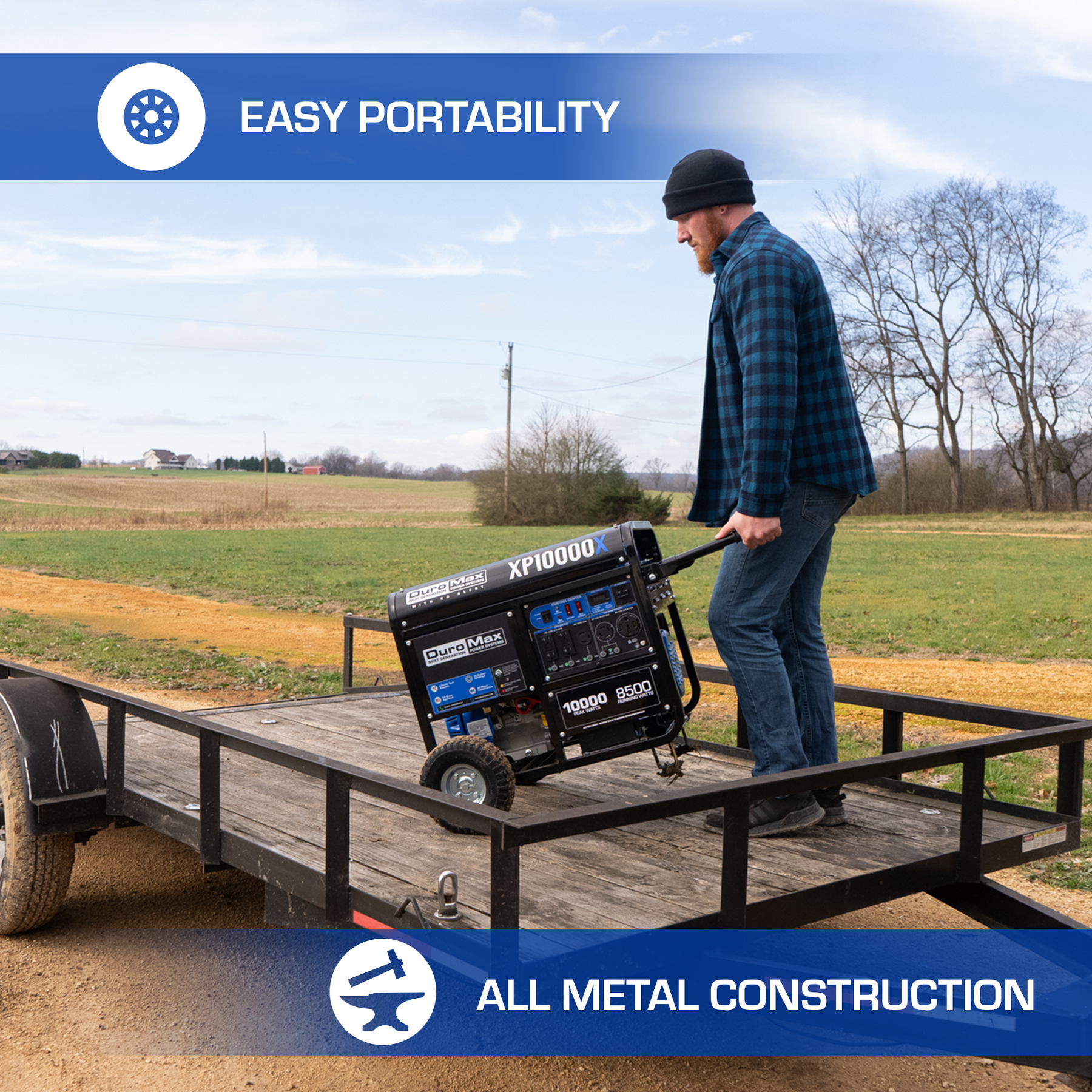 DuroMax 10,000 Watt Gasoline Portable Generator w/ CO Alert XP10000X