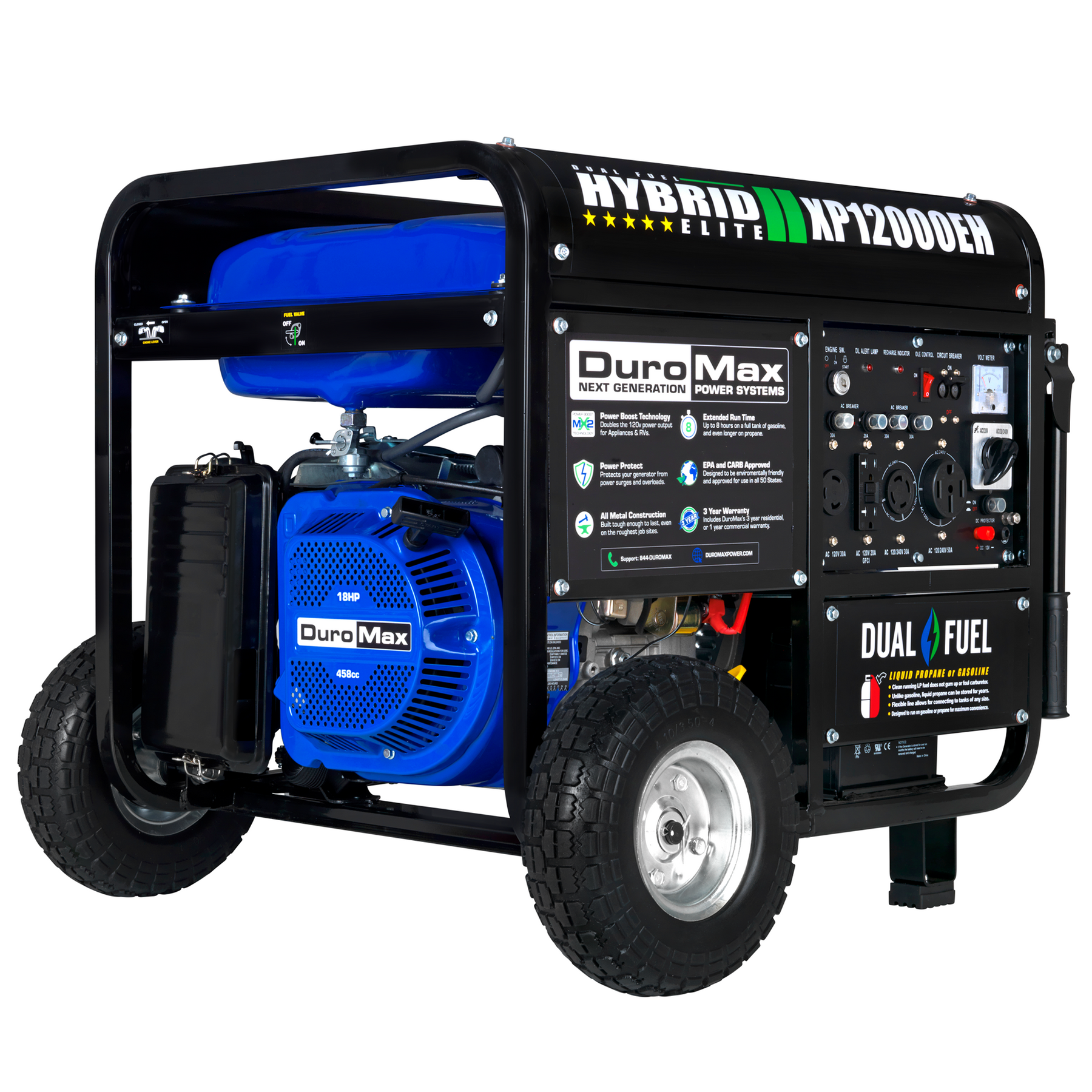 DuroMax 12,000 Watt Dual Fuel Portable Generator XP12000EH