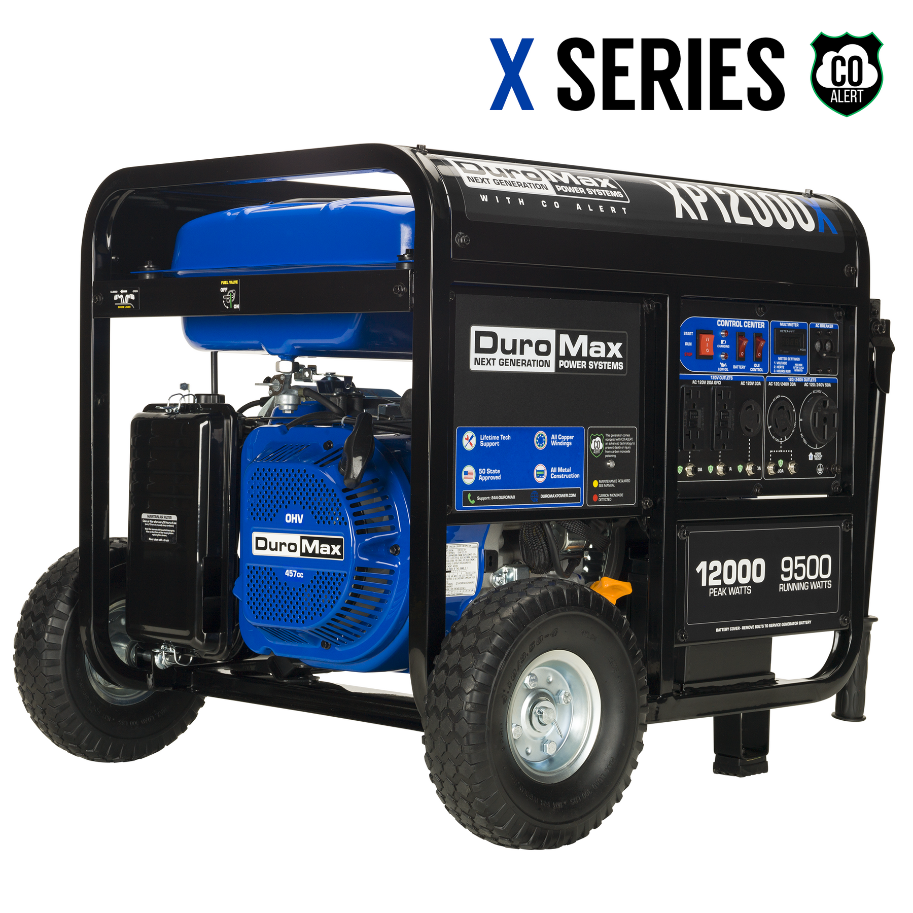 DuroMax 12,000 Watt Gasoline Portable Generator w/ CO Alert XP12000X