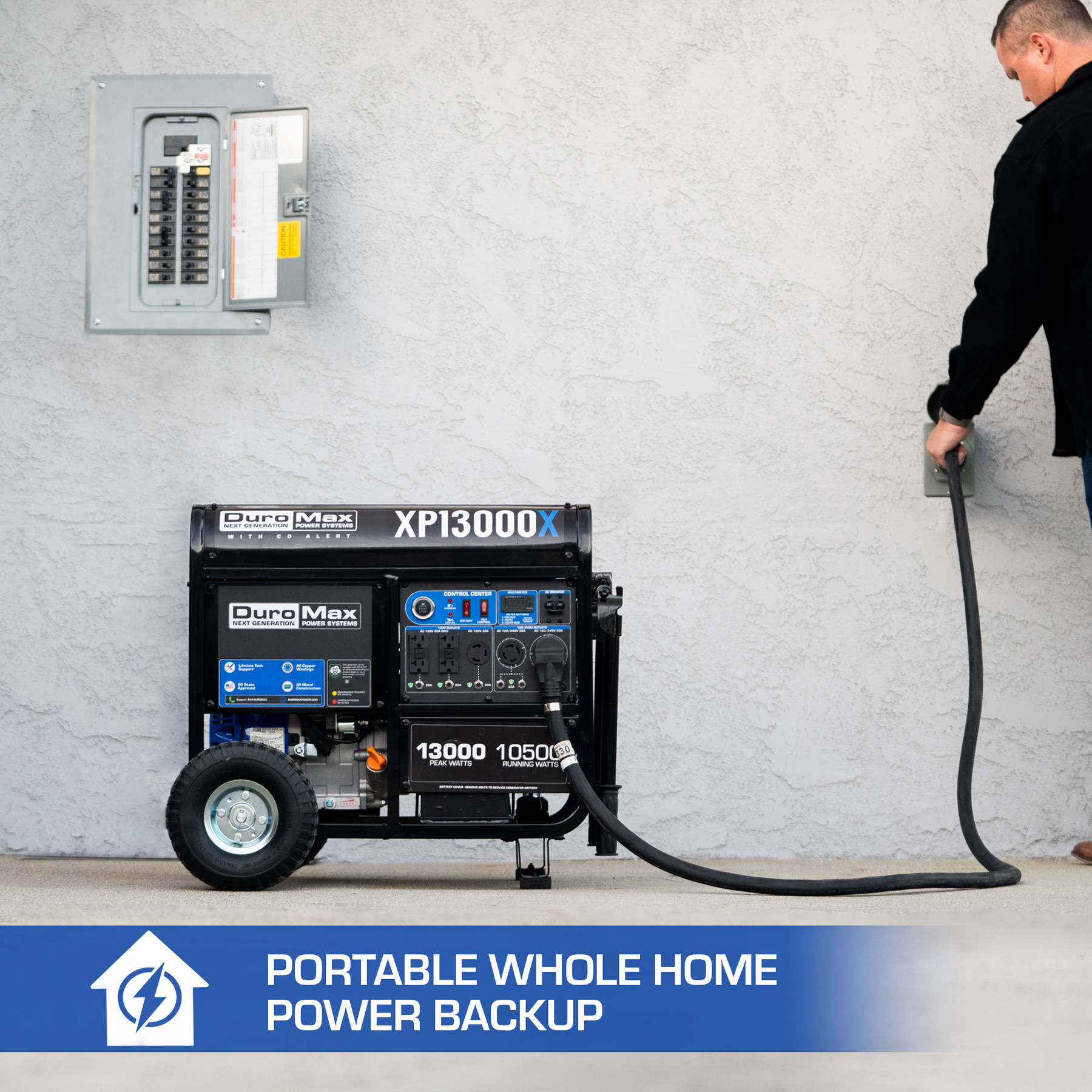 DuroMax 13,000 Watt Gasoline Portable Generator w/ CO Alert XP13000X