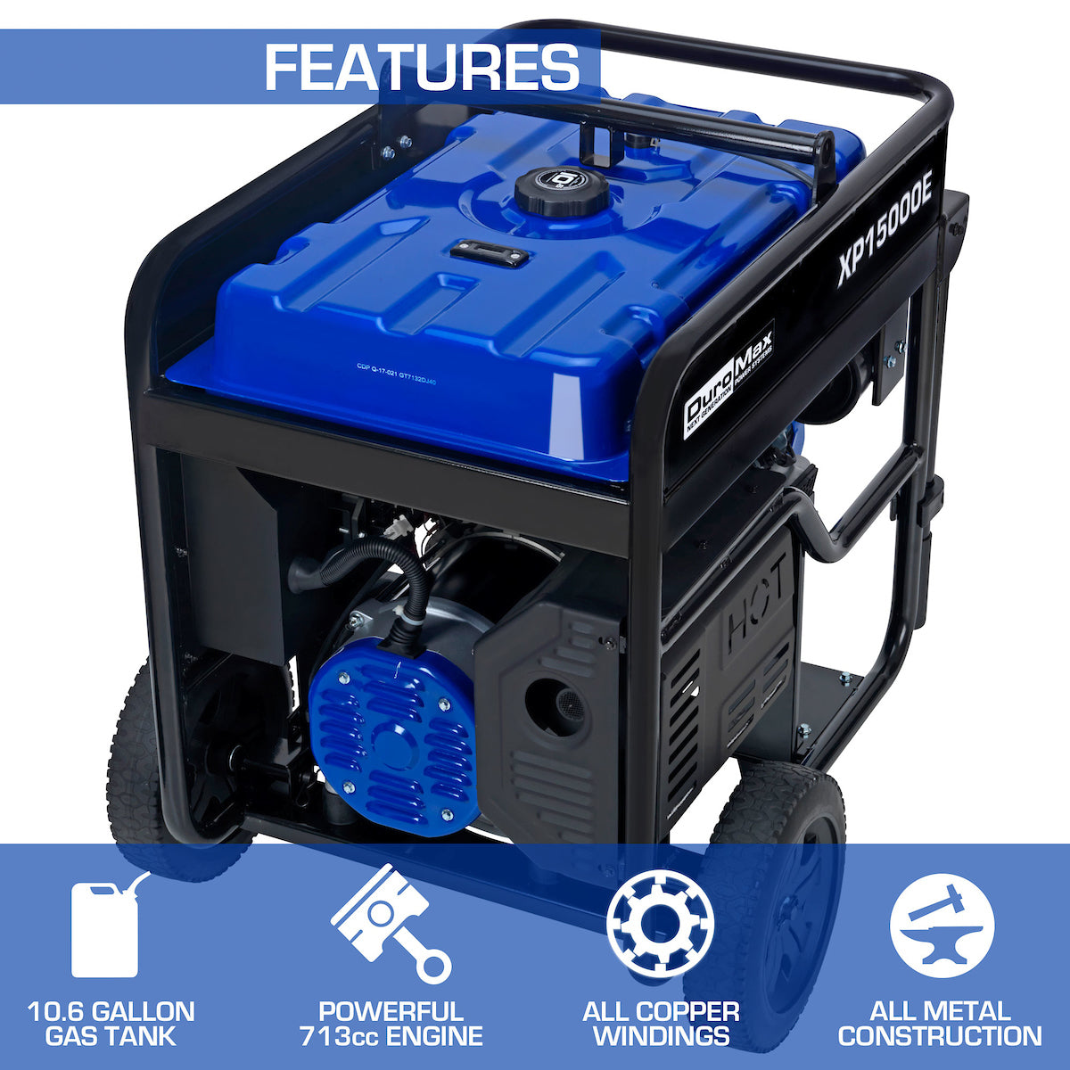 DuroMax 15,000 Watt Gasoline Portable Generator XP15000E