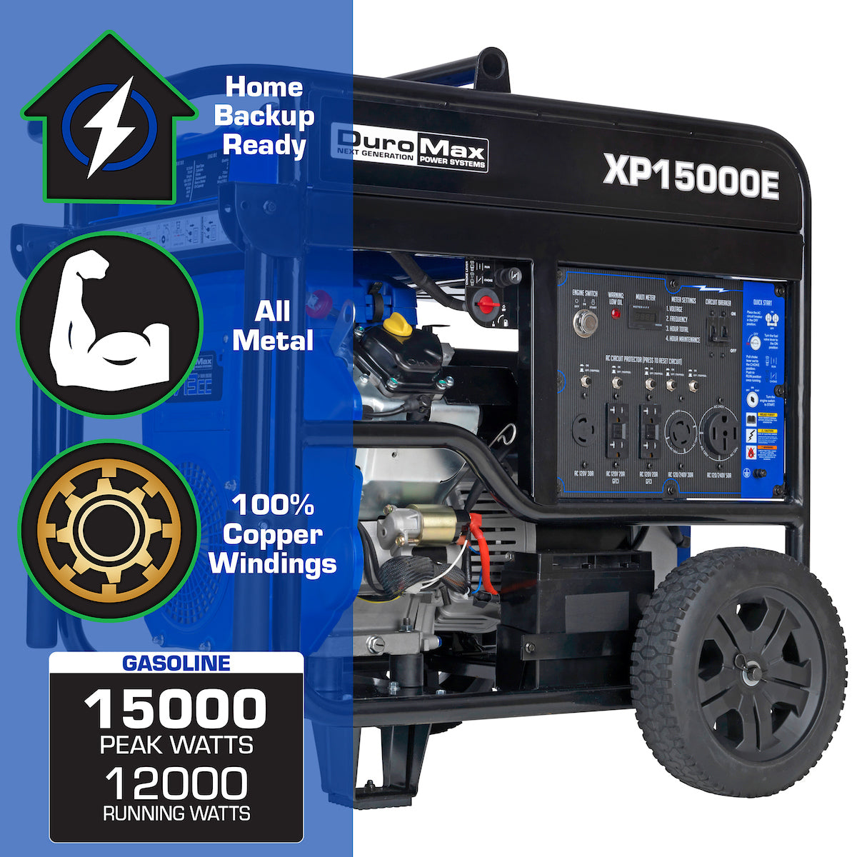DuroMax 15,000 Watt Gasoline Portable Generator XP15000E