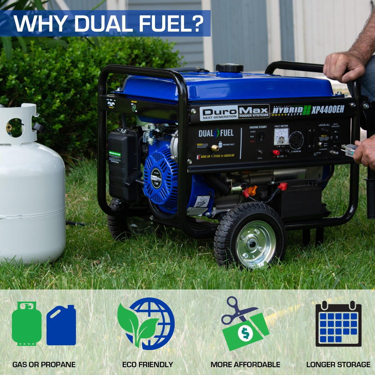 DuroMax 4,400 Watt Dual Fuel Portable Generator XP4400EH