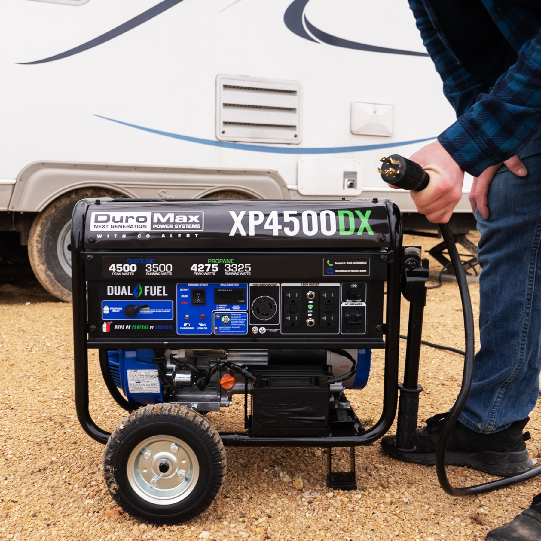 DuroMax 4,500 Watt Dual Fuel Portable Generator w/ CO Alert XP4500DX
