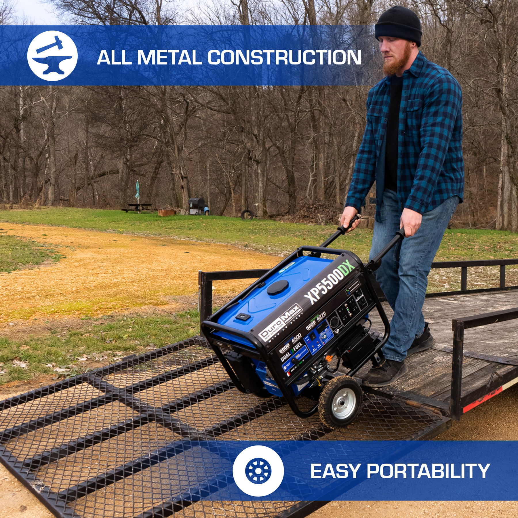 DuroMax 5,500 Watt Dual Fuel Portable Generator w/ CO Alert XP5500DX