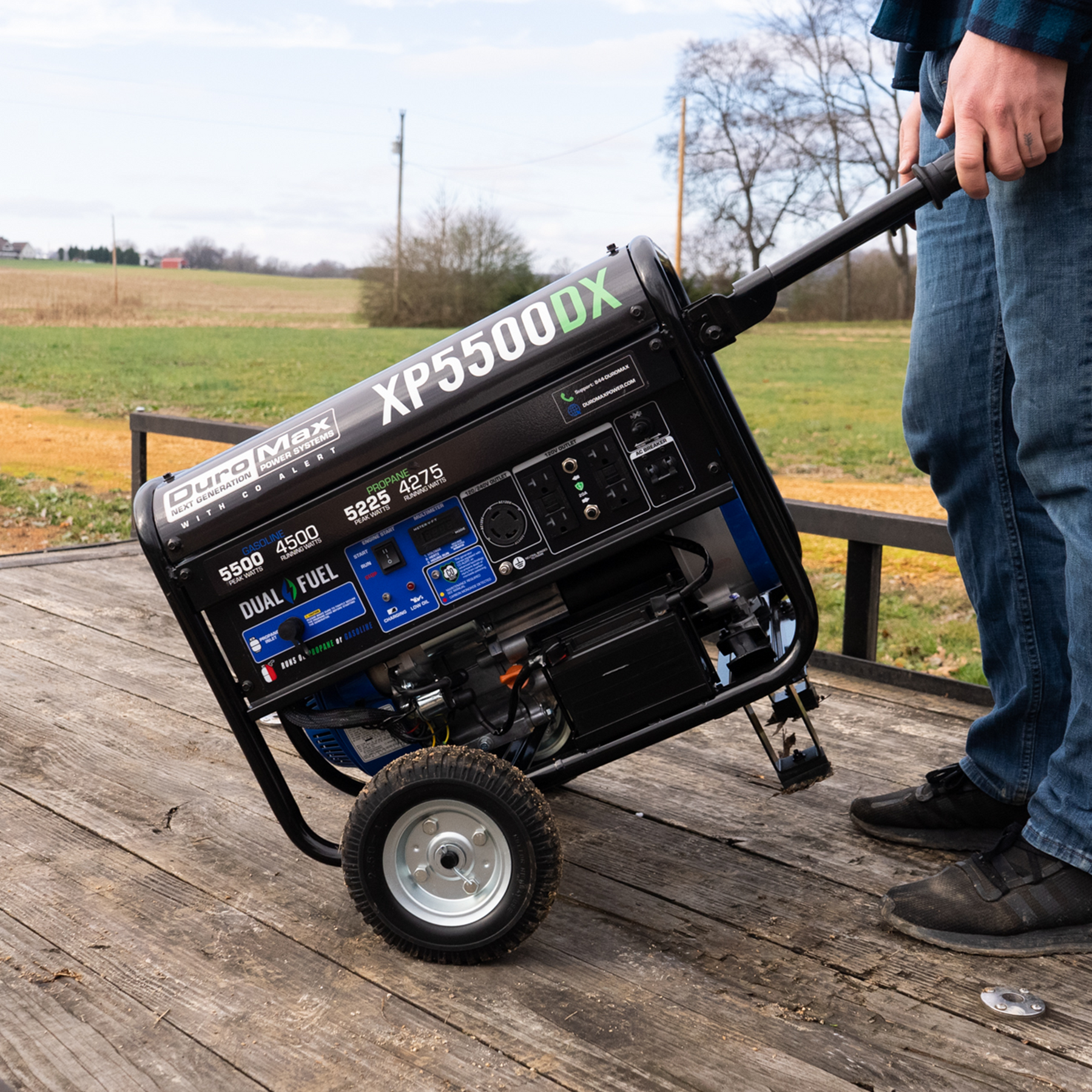 DuroMax 5,500 Watt Dual Fuel Portable Generator w/ CO Alert XP5500DX