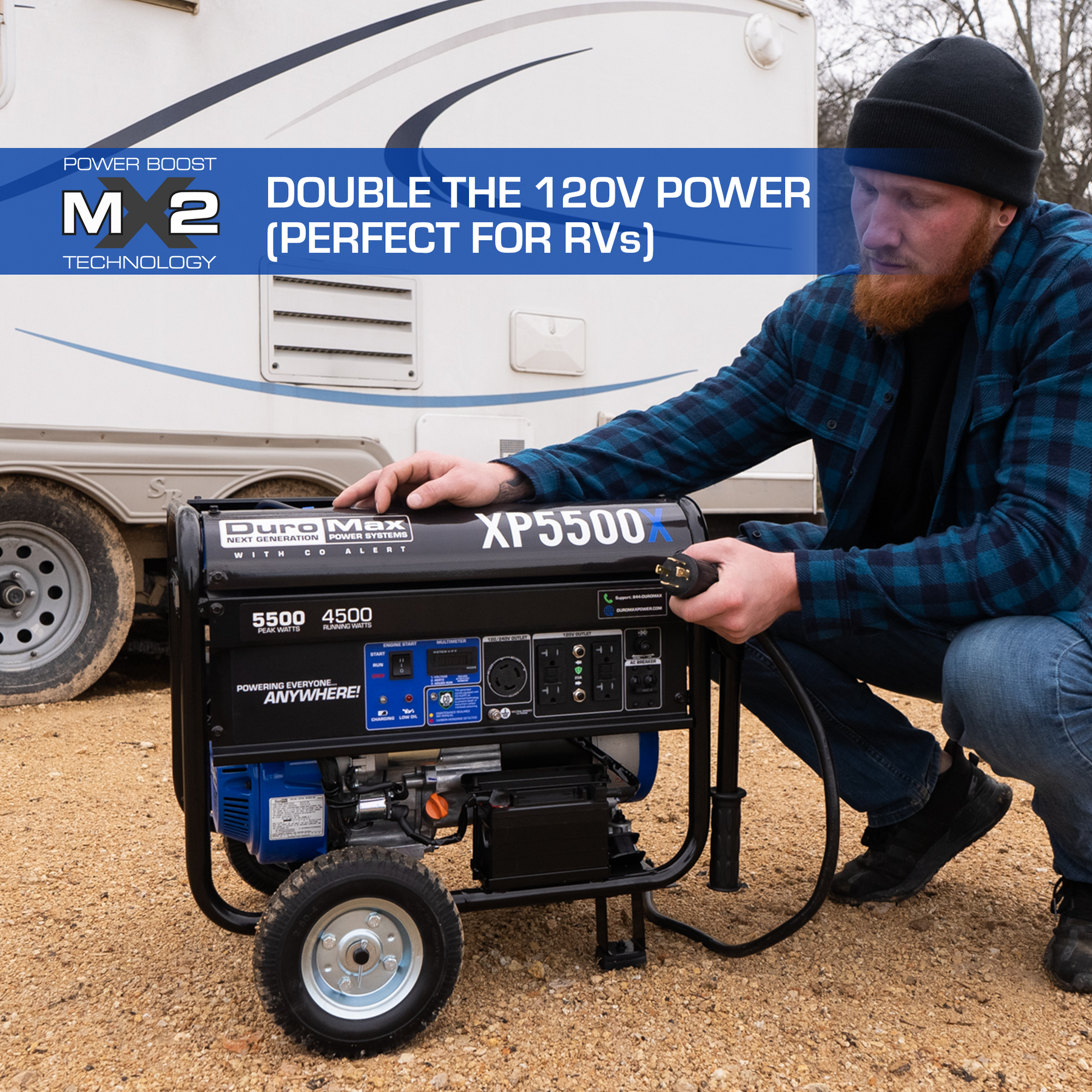 DuroMax 5,500 Watt Gasoline Portable Generator w/ CO Alert XP5500X