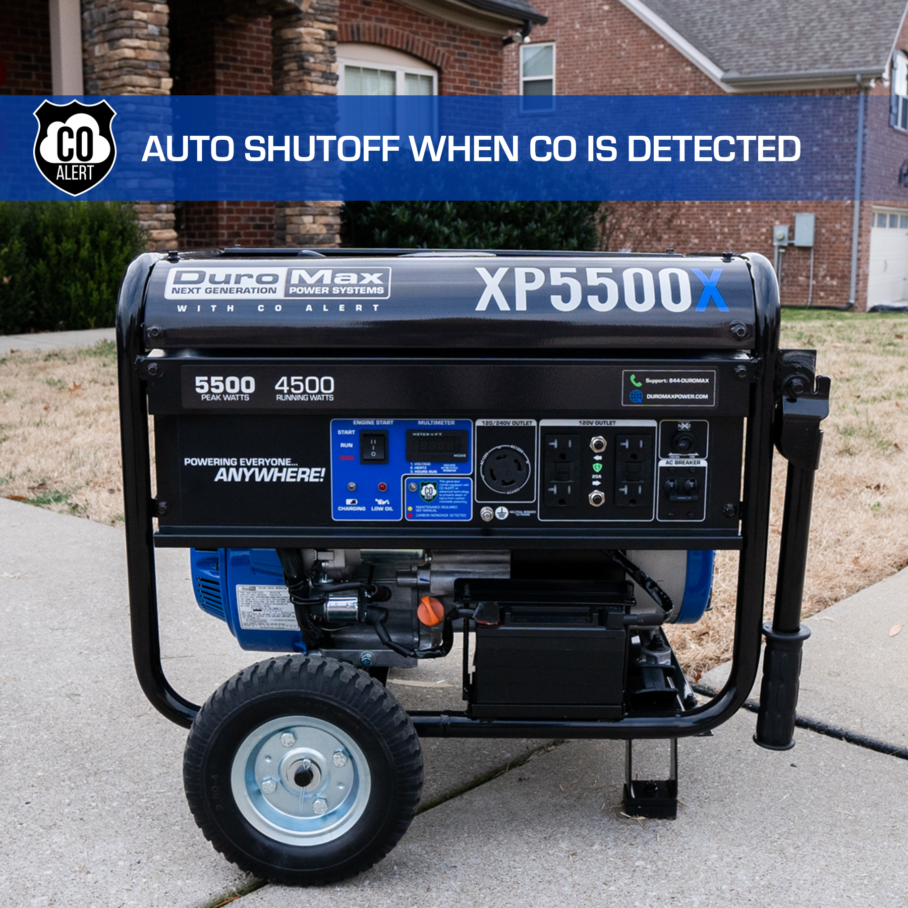 DuroMax 5,500 Watt Gasoline Portable Generator w/ CO Alert XP5500X