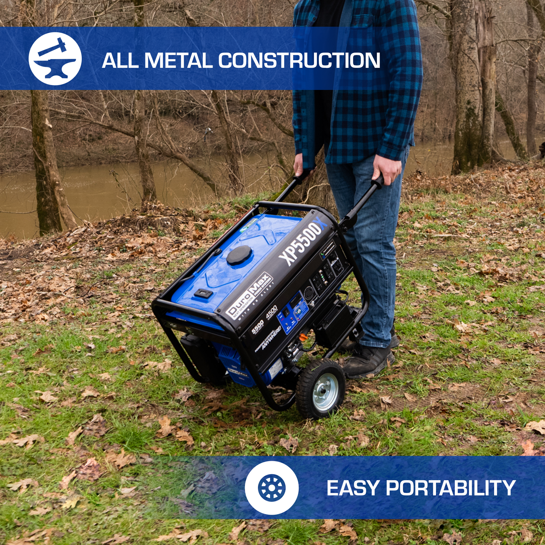 DuroMax 5,500 Watt Gasoline Portable Generator w/ CO Alert XP5500X