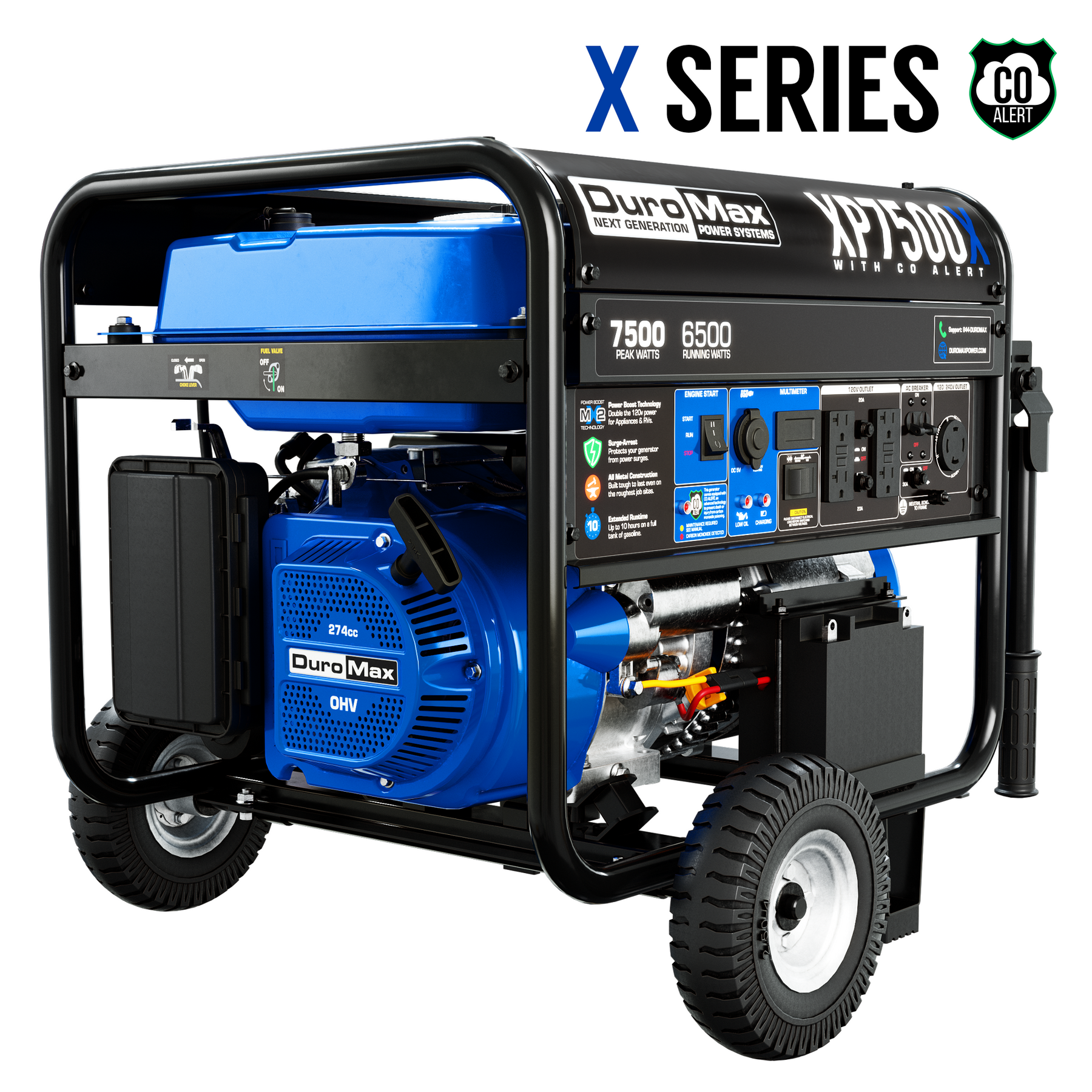 DuroMax 7,500 Watt Gasoline Portable Generator w/ CO Alert XP7500X