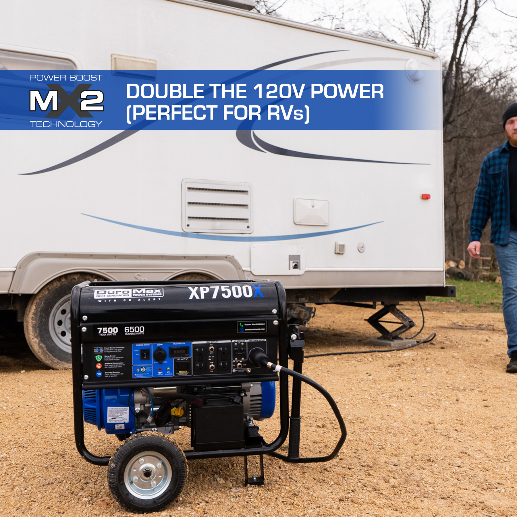 DuroMax 7,500 Watt Gasoline Portable Generator w/ CO Alert XP7500X