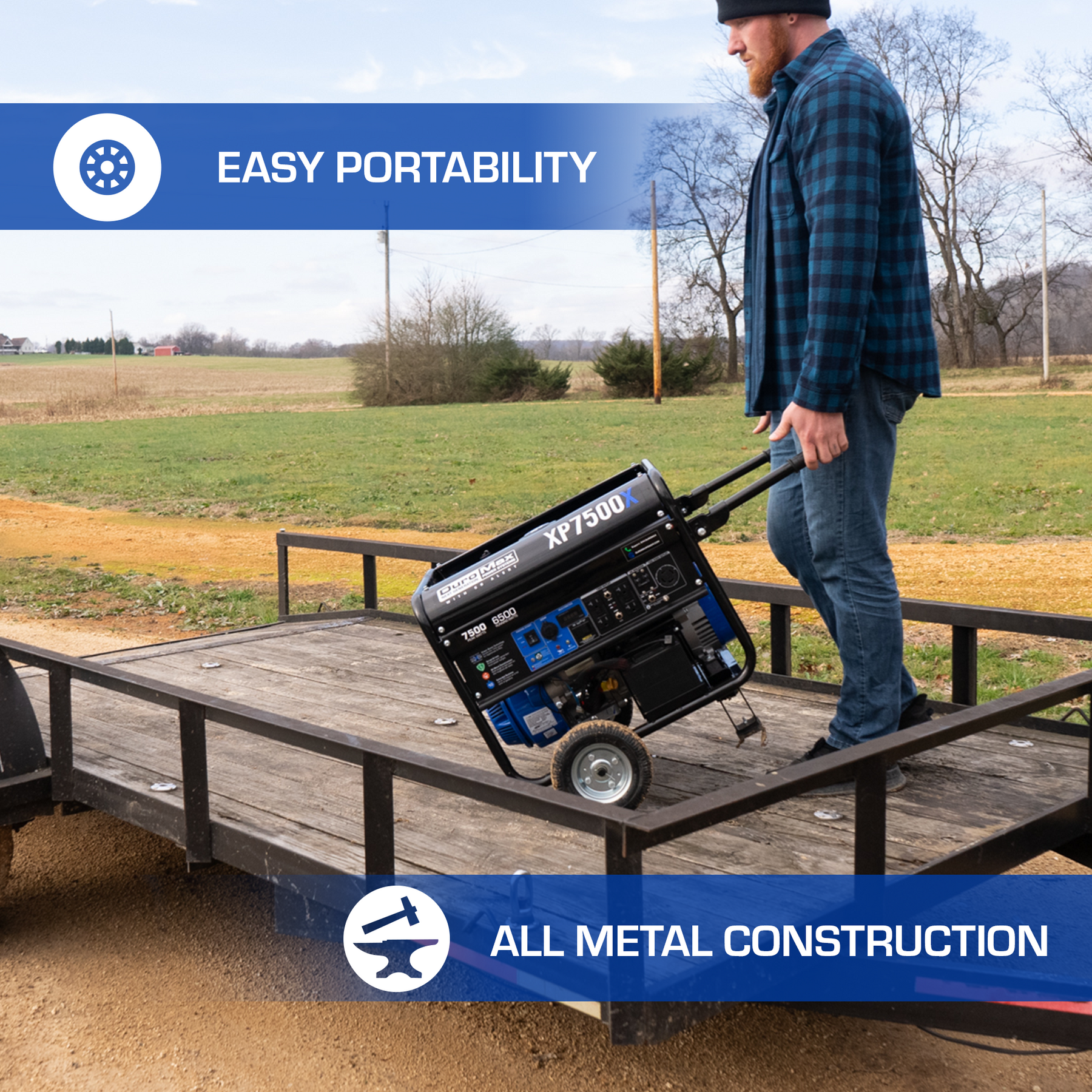 DuroMax 7,500 Watt Gasoline Portable Generator w/ CO Alert XP7500X