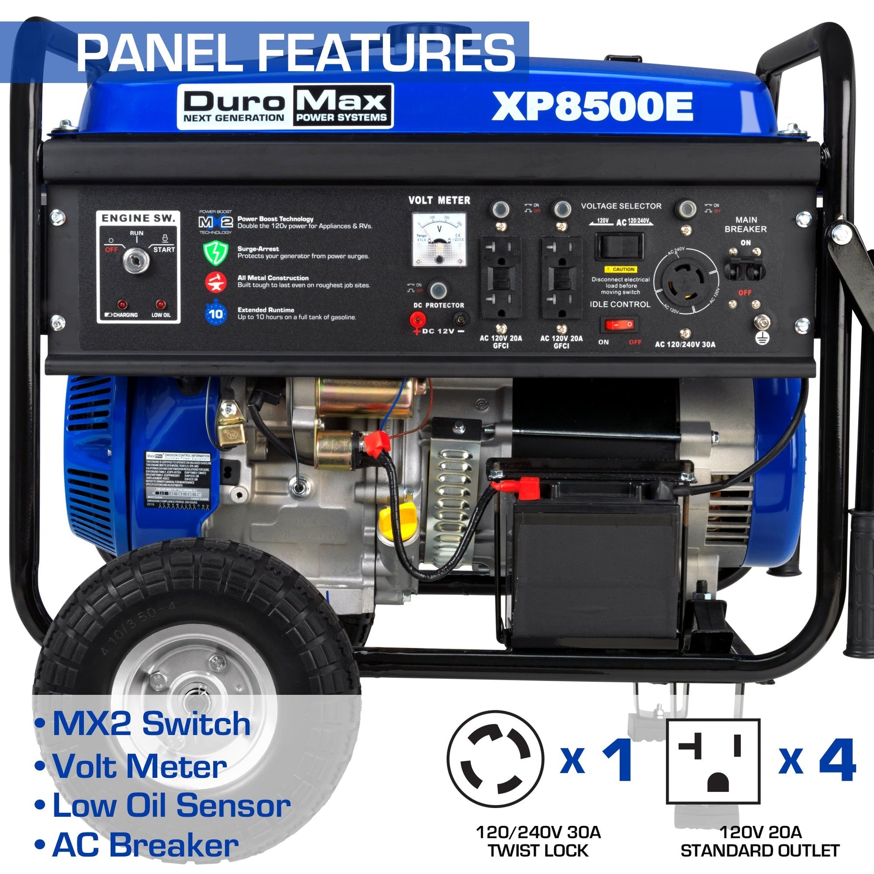 DuroMax 8,500 Watt Gasoline Portable Generator XP8500E