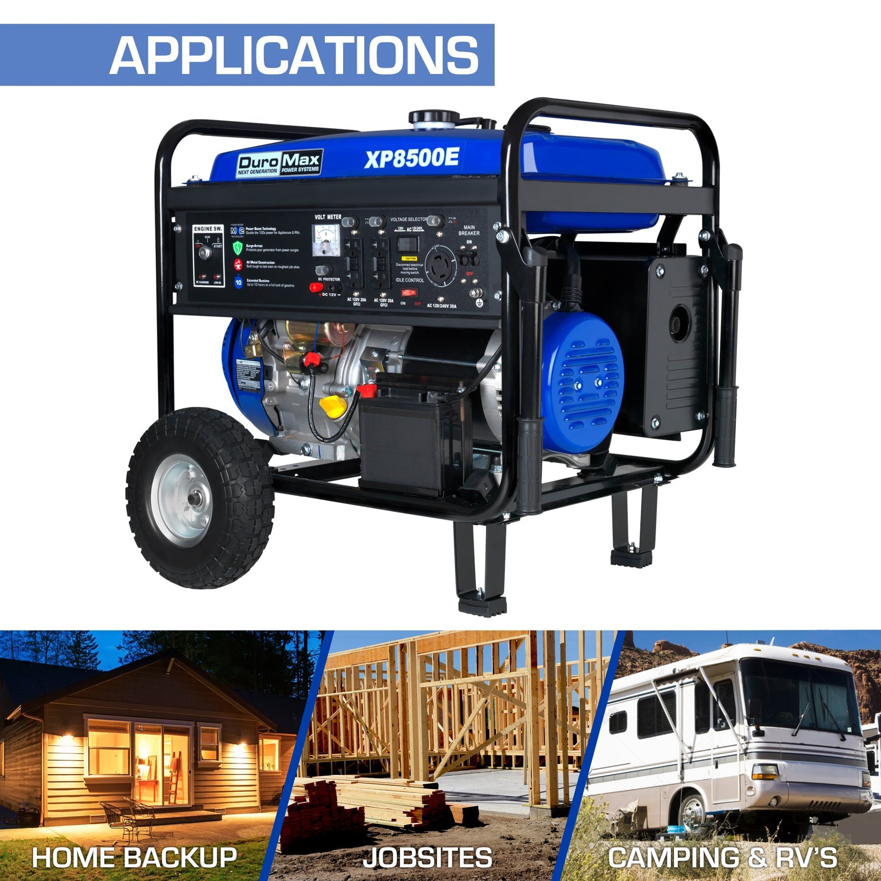 DuroMax 8,500 Watt Gasoline Portable Generator XP8500E