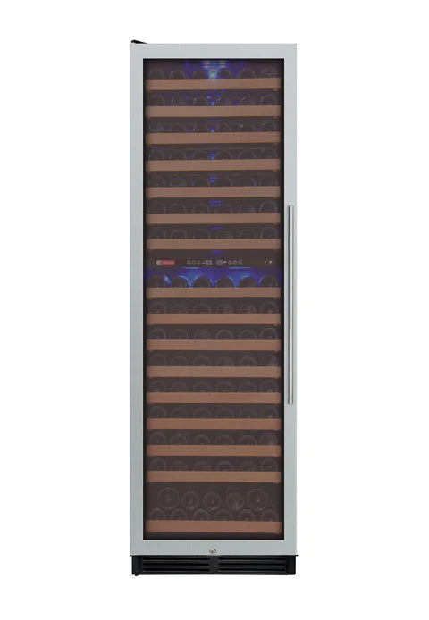 Allavino 24" Wide FlexCount II Tru-Vino Technology 172 Bottle Dual Zone Stainless Steel Left Hinge Wine Refrigerator