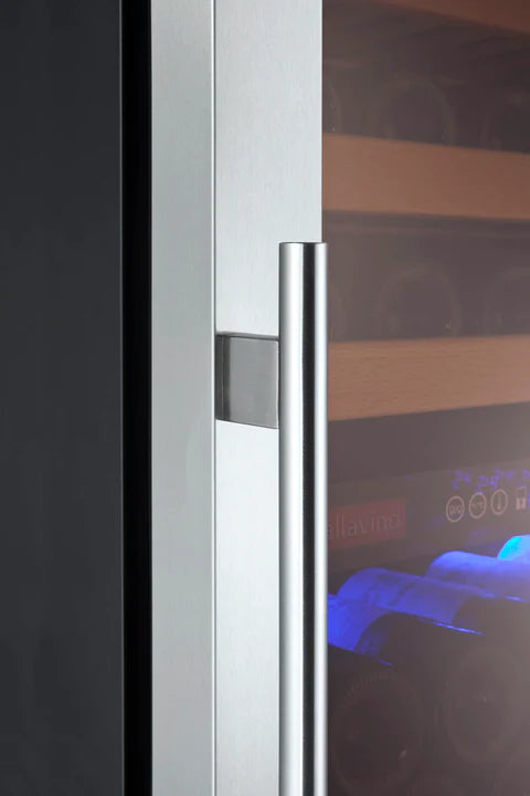 Allavino 24" Wide FlexCount II Tru-Vino Technology 172 Bottle Dual Zone Stainless Steel Left Hinge Wine Refrigerator