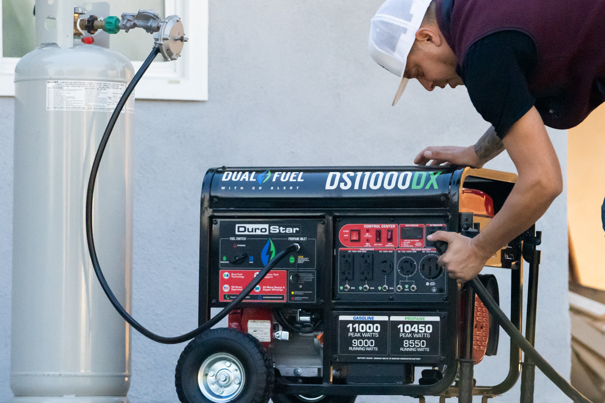 DuroMax 11,000 Watt Dual Fuel Portable Generator w/ CO Alert DS11000DX