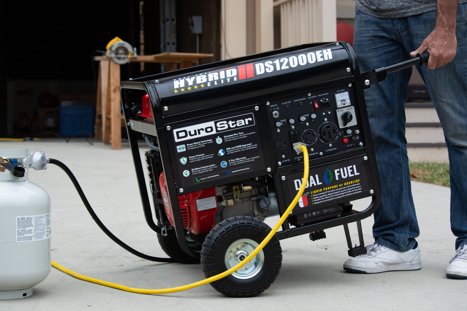 DuroMax 12,000 Watt Dual Fuel Portable Generator DS12000EH