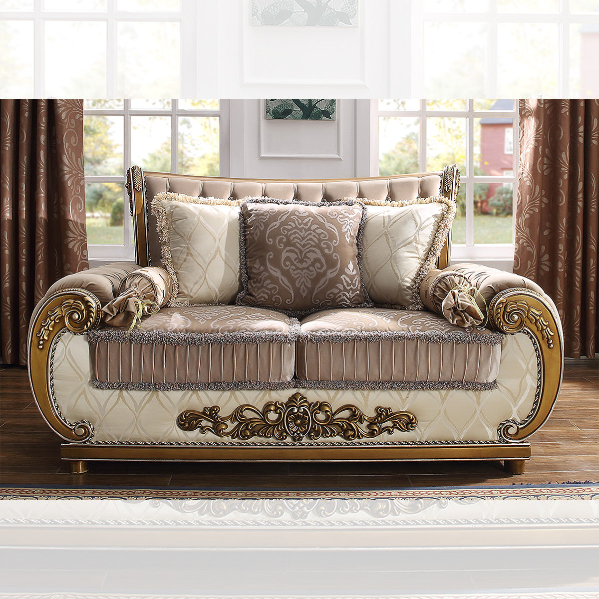 Homey Design Perfect Brown Sofa Set HD-25 – 3PC