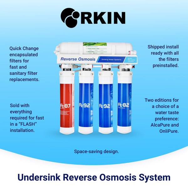 Rkin Flash Undersink Reverse Osmosis System with Chrome Lead-Free Faucet