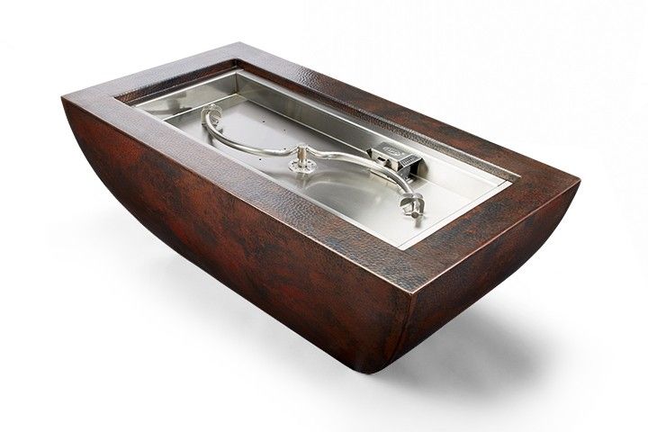 HPC Fire PHOENIX-S Phoenix Hammered Copper Gas Fire Pit Bowl with S-Burner Fire Pit