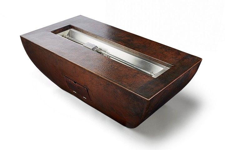 HPC Fire PHOENIX-T Phoenix Hammered Copper Gas Fire Pit Bowl with T-Burner
