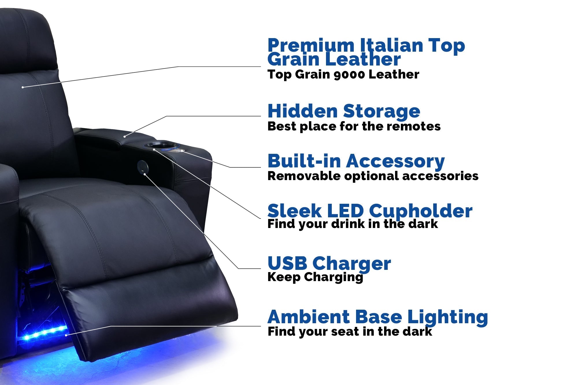 Valencia Piacenza Single Home Theater Seating