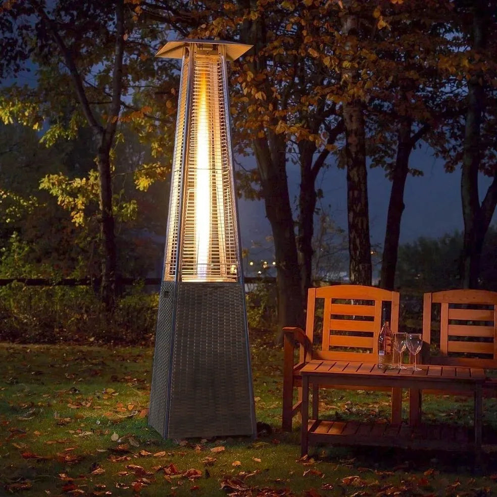 Radtec 89" Tower Flame Propane Patio Heater - Dark Brown Wicker (41,000 BTU) TF3-WK-DRK-BRN