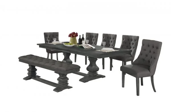 BQF Dining Set w/Uph Side Chairs & Bench D81D7