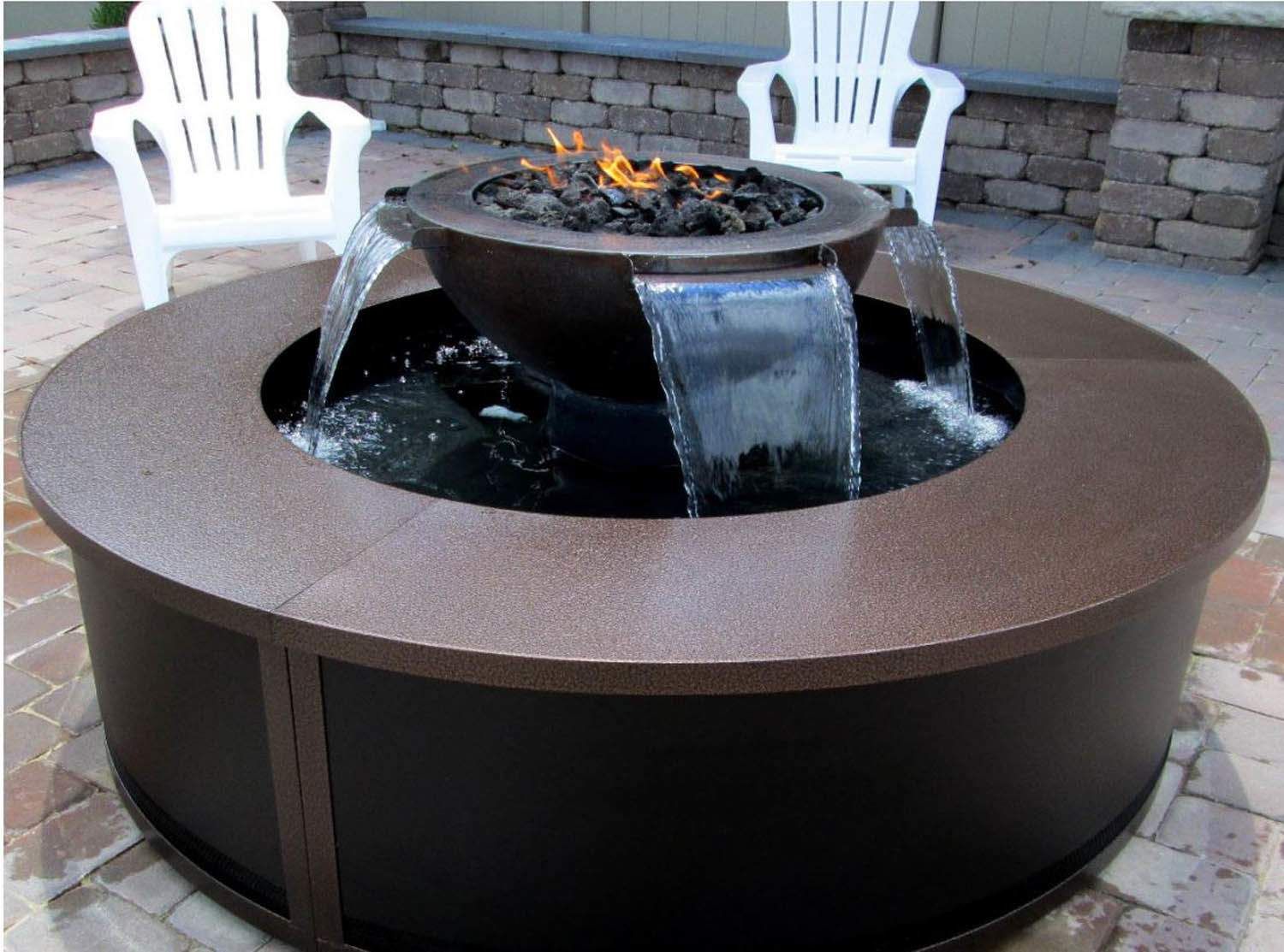 HPC Fire EI Evolution 360 Series Fire and Water Insert, 4 Scupper Water Feature