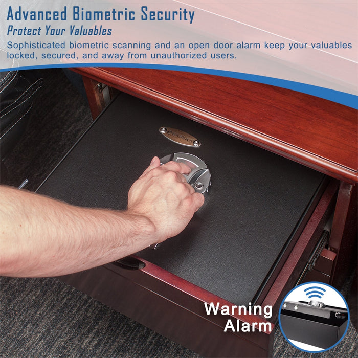 BARSKA Top Opening Drawer Safe with Fingerprint Lock AX11556