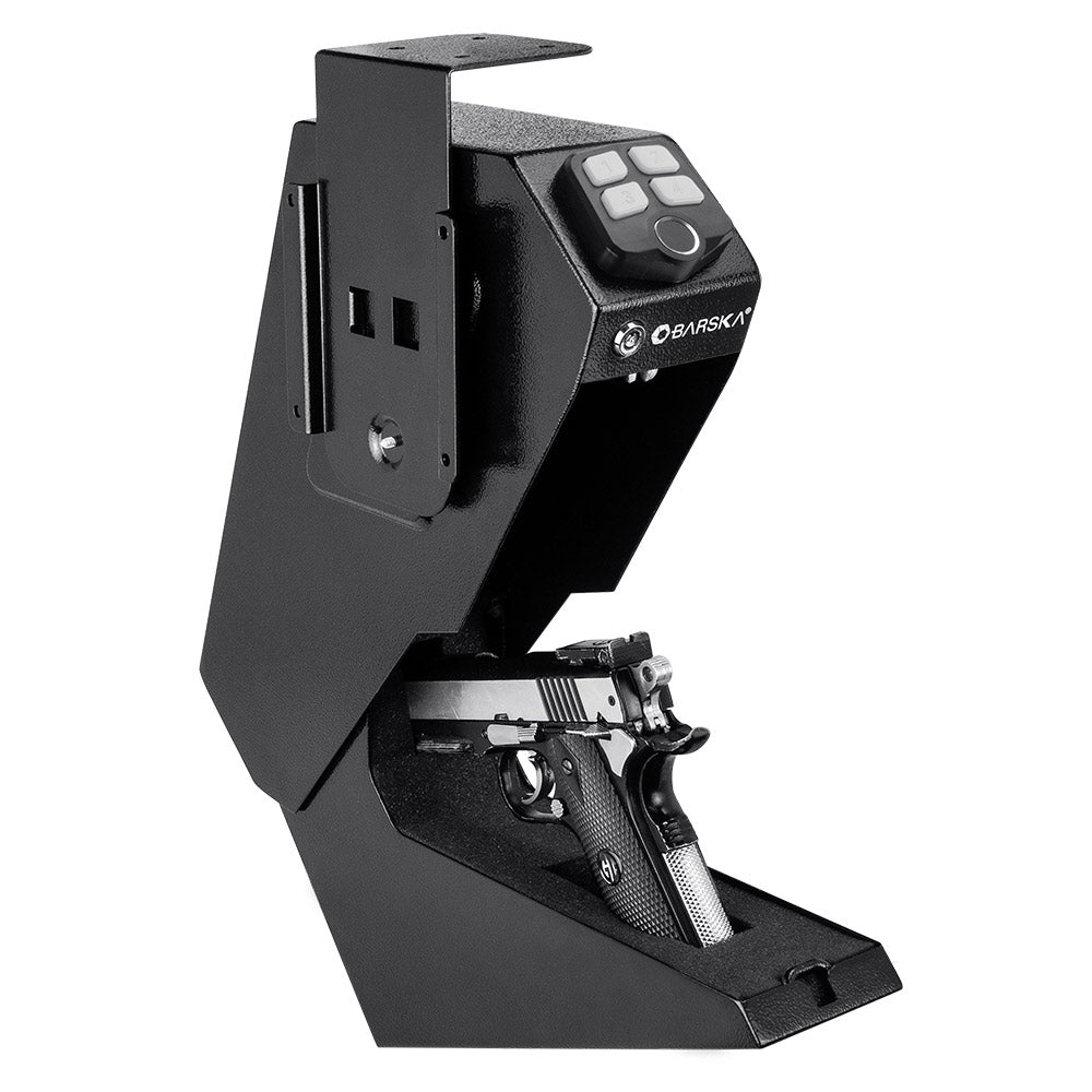 BARSKA Quick Access Biometric Handgun Desk Safe AX13092