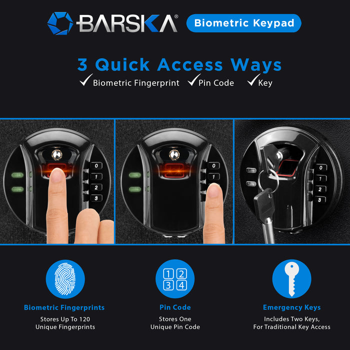 BARSKA HQ300 Biometric Keypad Safe AX12884