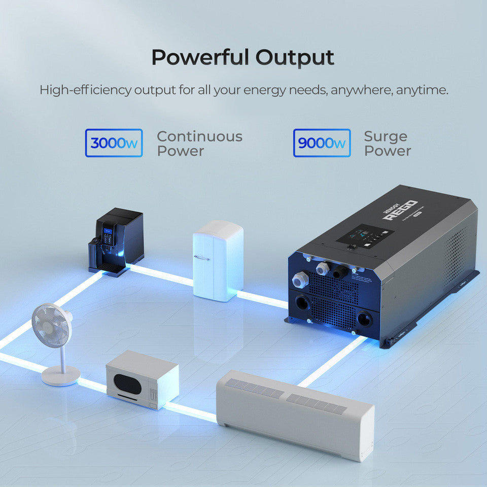 Renogy REGO 12V 3000W Pure Sine Wave Inverter Charger RIV1230RCL-1SS-US