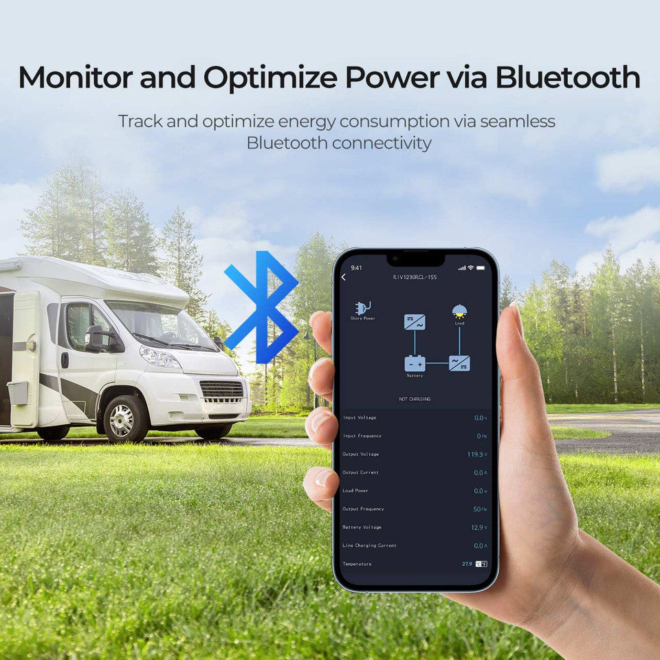 Renogy REGO 12V 3000W Pure Sine Wave Inverter Charger RIV1230RCL-1SS-US