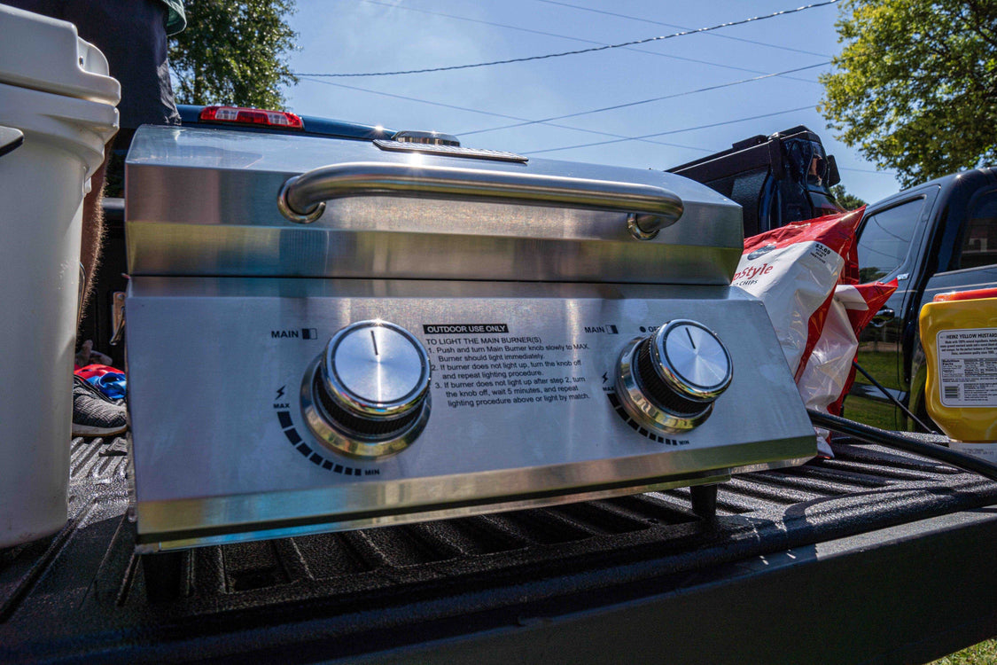 Monument Grills 13742 Stainless Tabletop Gas Grill 2 Burners Liquid Propane Gas