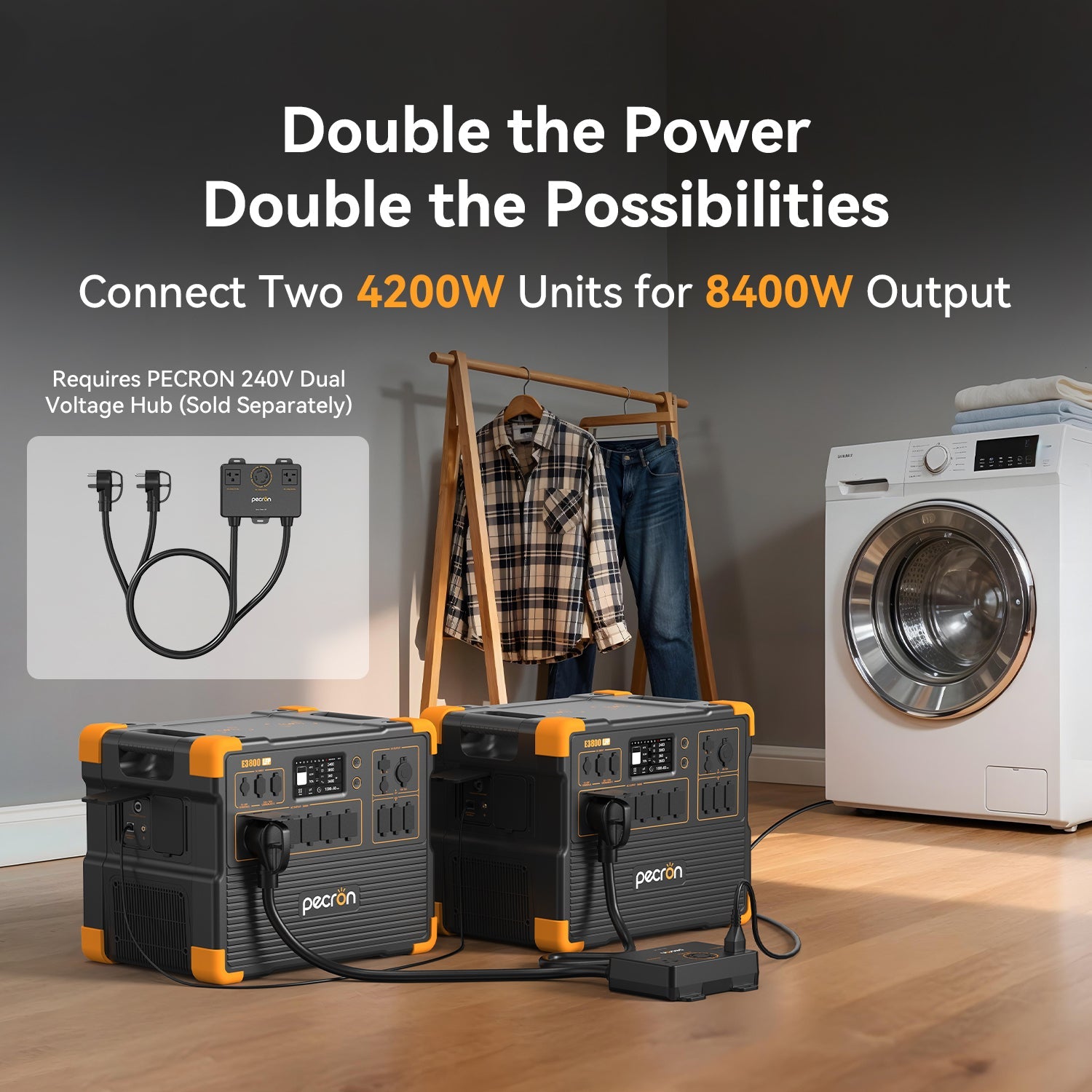 PECRON E3800LFP Portable Power Station 4200W 3840Wh PRE-ORDER with Free Cart